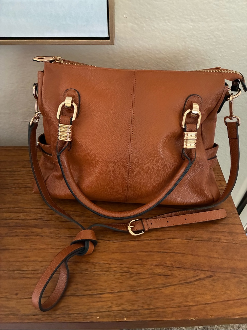 Kattee Genuine Leather brown Satchel Tote  satchel/shoulder/crossbody